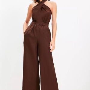 LOFT Beach Linen Halter Jumpsuit